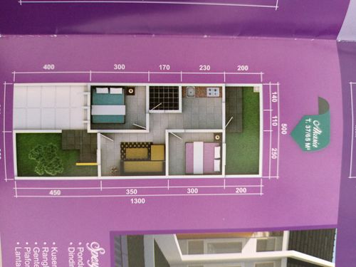 foto denah rumah tipe AKASIA B perumahan GRAND PESONA