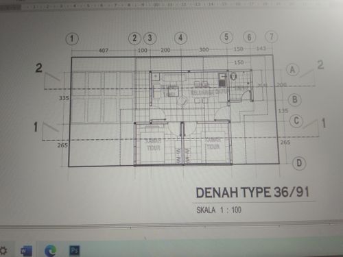 foto denah rumah tipe 36/90 perumahan Tiga Runggu Residence
