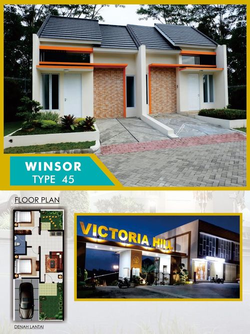 foto denah rumah tipe Winsor perumahan VICTORIA HILL RESIDENCE TAHAP 2