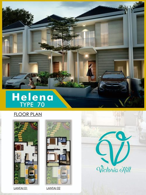 foto denah rumah tipe Helena perumahan VICTORIA HILL RESIDENCE TAHAP 2