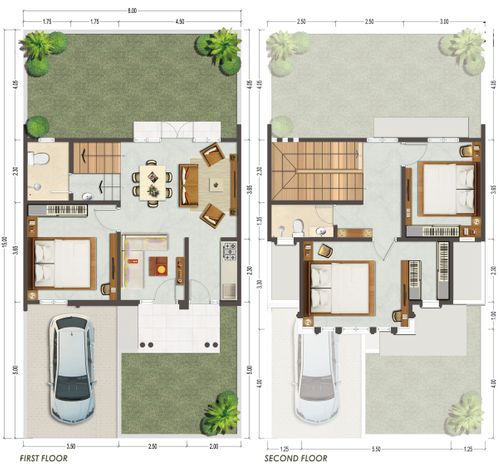 foto denah rumah tipe Jasmine perumahan GREEN ORCHID RESIDENCE