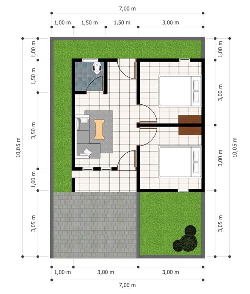 foto denah rumah tipe 36 perumahan I ONE HOME RESIDENCE