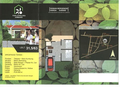 foto denah rumah tipe STANDART perumahan PERUM PURI CITRALOKA TAHAP 2