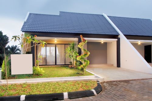 foto tampak rumah tipe Opal A perumahan The Visenda Residence.