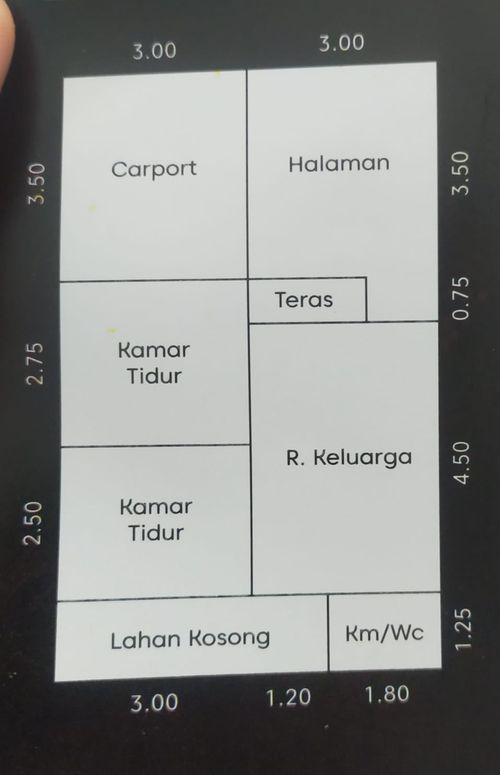foto denah rumah tipe 30/70 perumahan PERUMAHAN PURNAMA INDAH