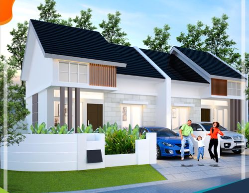 foto tampak rumah tipe New Sansivera Pojok perumahan NATURA RESIDENCES
