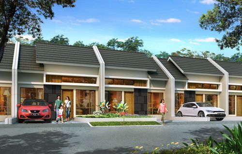 foto tampak rumah tipe 37/72 perumahan Harvest City