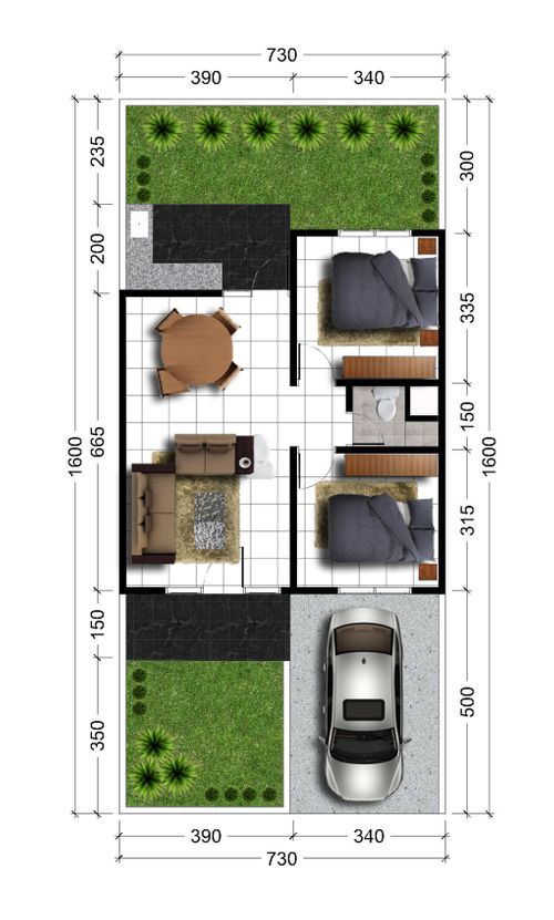 foto denah rumah tipe 60 perumahan GRAHA INDAH BEJI
