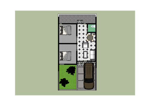 foto denah rumah tipe 36/72 perumahan DREAM HOUSE RESIDENCE