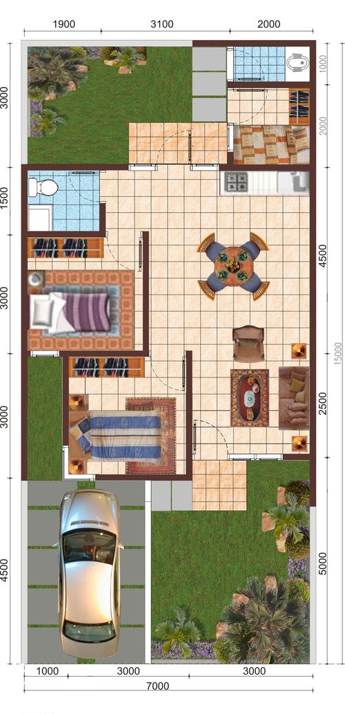 foto denah rumah tipe PRIMROSE 58/194 perumahan Perumahan Galuh Mas