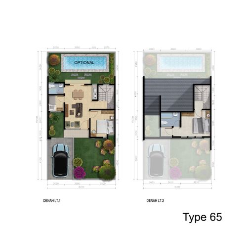 foto denah rumah tipe PRIMROSE 75/120 perumahan Perumahan Galuh Mas