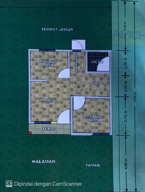 foto denah rumah tipe 36/104 perumahan Sepakat Karya Asri