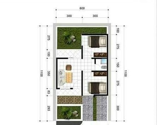 foto denah rumah tipe 36/66 perumahan AR Bastien Residence 2