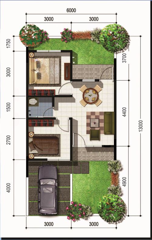 foto denah rumah tipe 36 perumahan SENTRAL SITARA CC