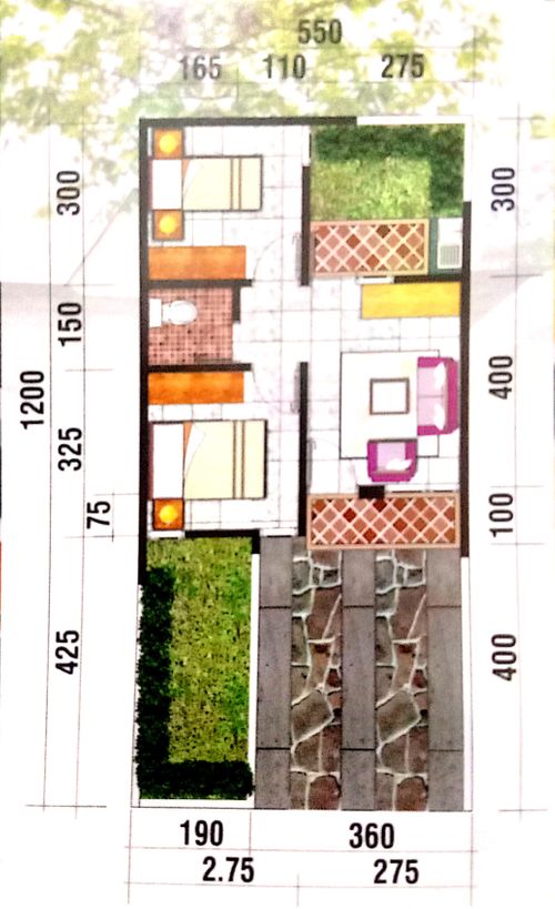 foto denah rumah tipe CIR perumahan CIBENTANG INDAH RESIDENCE