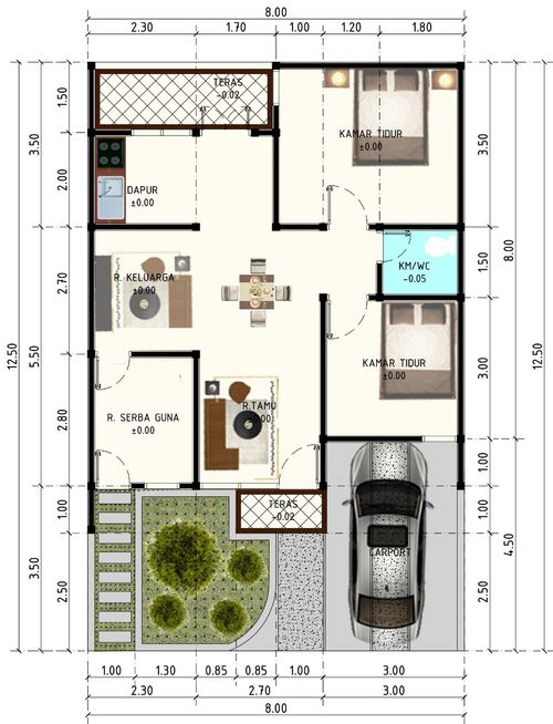 foto denah rumah tipe 41/132 perumahan SENTUL INDAH RESIDENCE