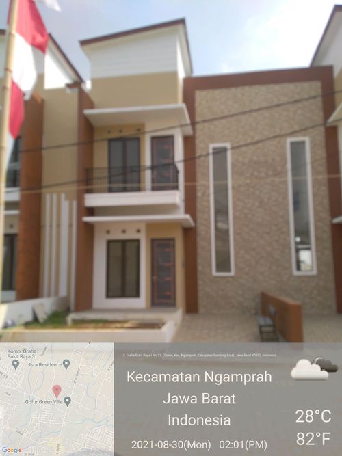 foto tampak rumah tipe Town House Ciremai perumahan GREENVILLE GOFUR