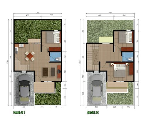 foto denah rumah tipe Town House Ciremai perumahan GREENVILLE GOFUR