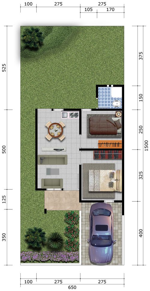foto denah rumah tipe 36 perumahan MADANI MAYANG RESIDENCE