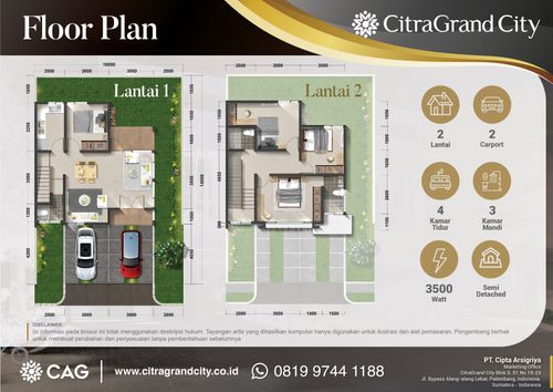 foto denah rumah tipe GRAND FIORE perumahan CITRAGRAND CITY PALEMBANG CLUSTER GREEN VALLEY