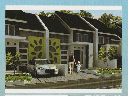 foto tampak rumah tipe Bougenvile perumahan Citra Serang Residence