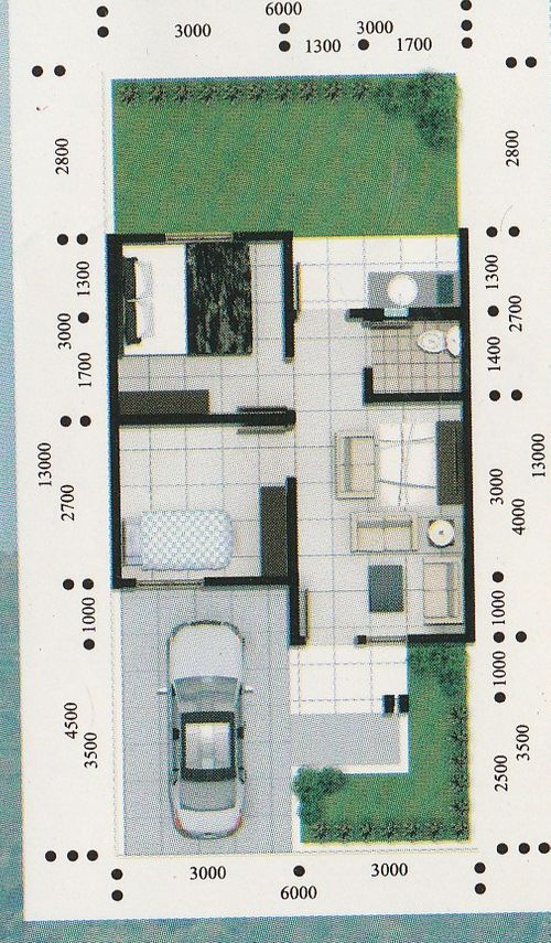 foto denah rumah tipe Bergenia perumahan Citra Serang Residence