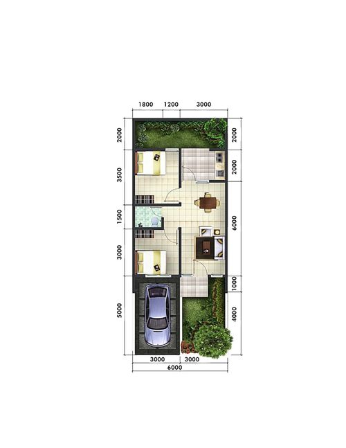 foto denah rumah tipe 53/112 perumahan Sentul Alaya