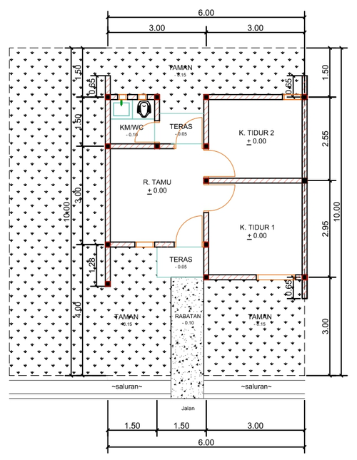 foto denah rumah tipe R12-10 perumahan Kepuren Residence 2 Ranjeng