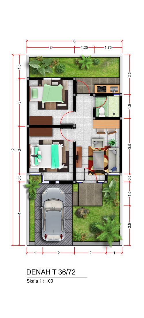 foto denah rumah tipe 36 perumahan TAMAN MELATI PREMIERE