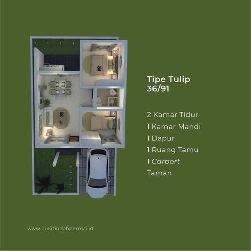 foto denah rumah tipe TULIP perumahan BUKIT INDAH PERMAI