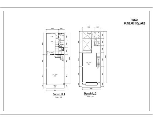 foto denah rumah tipe Ruko 2 Lnatai perumahan BSB City Ruko Jatisari Square