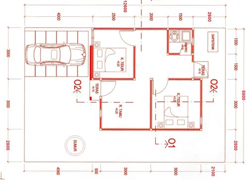 foto denah rumah tipe 36 perumahan Griya Eviar sejahtera 3
