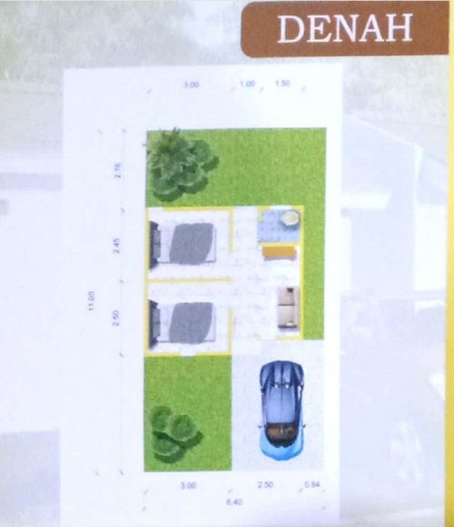 foto denah rumah tipe 26/70 perumahan GRAND MUSLIM 3