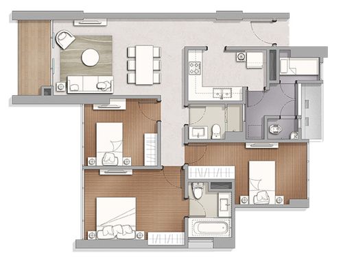 foto tampak rumah tipe Tower 3-H 3 BR perumahan Apartement Marigold