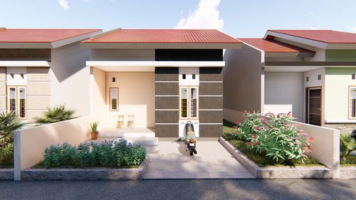 foto tampak rumah tipe 36 perumahan BUMI PALAGIMATA RESIDENCE