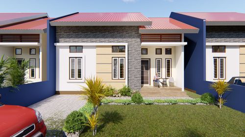 foto tampak rumah tipe 70 perumahan BUMI PALAGIMATA RESIDENCE