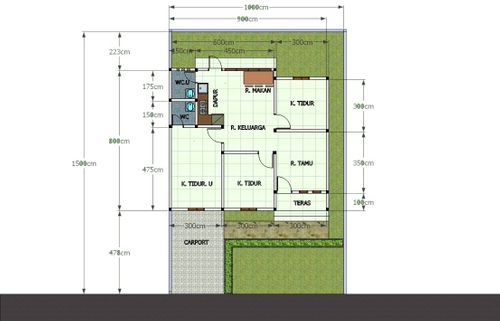 foto denah rumah tipe 70 perumahan BUMI PALAGIMATA RESIDENCE