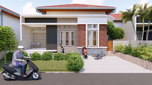 foto tampak rumah tipe 100 perumahan BUMI PALAGIMATA RESIDENCE