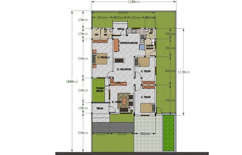 foto denah rumah tipe 100 perumahan BUMI PALAGIMATA RESIDENCE