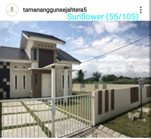 foto tampak rumah tipe SUN FLOWER (55x105) perumahan TAMAN ANGGUN SEJAHTERA 5-H