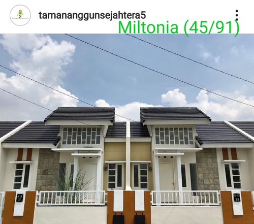 foto tampak rumah tipe MILTONIA (45x91) perumahan TAMAN ANGGUN SEJAHTERA 5-H