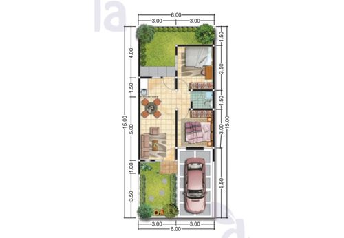 foto denah rumah tipe Trevally perumahan SC5.11-22 CLUSTER DESCADA SEGARA CITY KHI