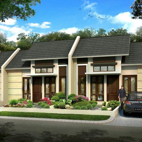 foto tampak rumah tipe 50/105 perumahan Harvest City