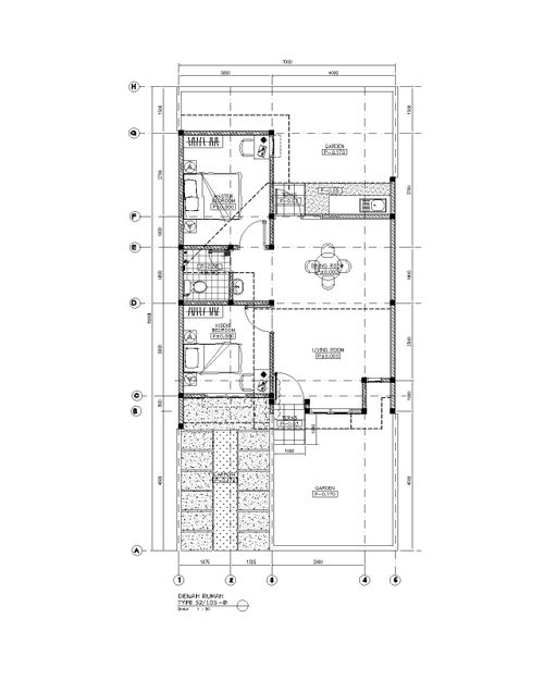 foto denah rumah tipe 52/191 perumahan Harvest City