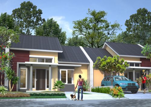 foto tampak rumah tipe 65/260 perumahan Harvest City