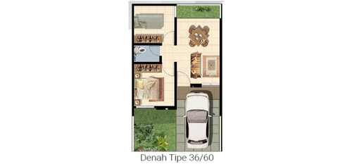 foto denah rumah tipe KRISAN 36/66 (APRIL) perumahan PANJIBUWONO RESIDENCE