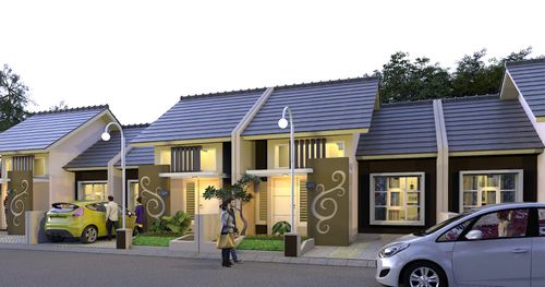 foto tampak rumah tipe C08 perumahan Grand Bale Agung Denasri