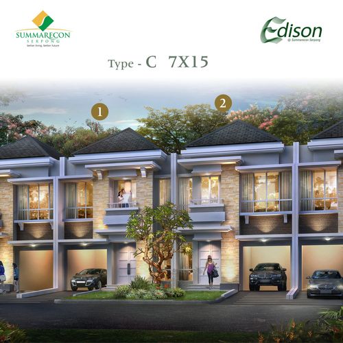 foto tampak rumah tipe C IRR Master perumahan Cluster Edison