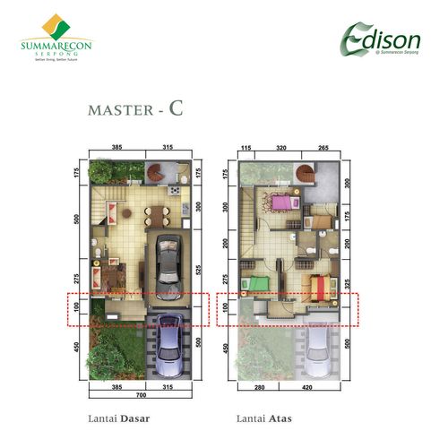foto denah rumah tipe C IRR Master perumahan Cluster Edison