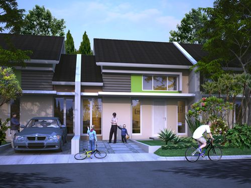 foto tampak rumah tipe 52/253 perumahan Harvest City ( Edelweiss )